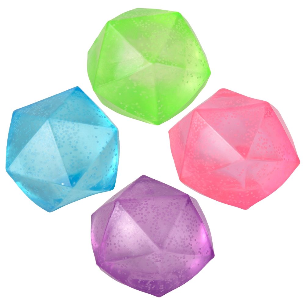 72 Bulk (t) 2.25" Glow In Dark Sugar Polyhedron Ball 12ct
