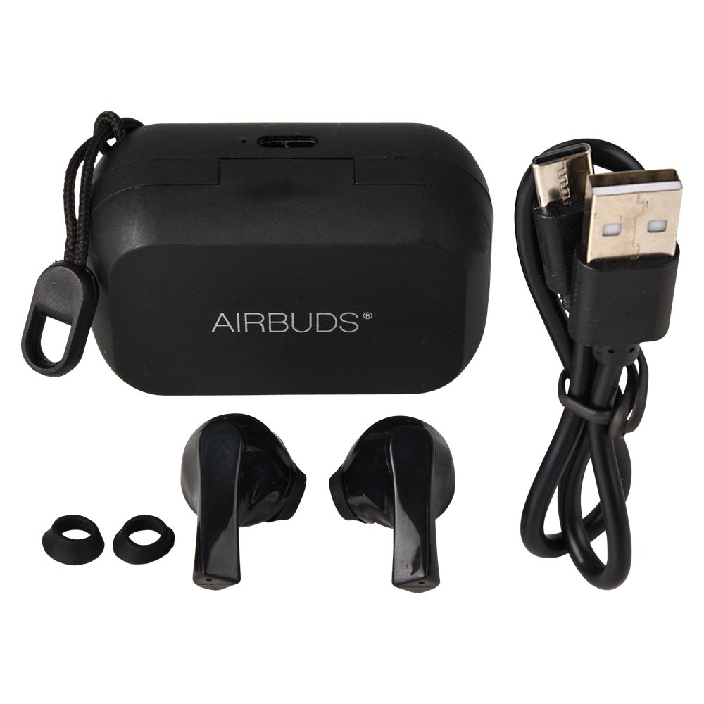 24 Bulk Air 1 Earbuds W/o Eartips Black