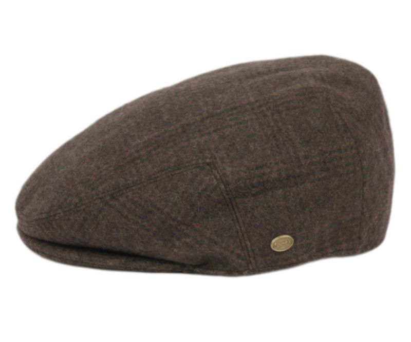 6 Bulk Plaid Wool Flat Ivy Caps Assorted