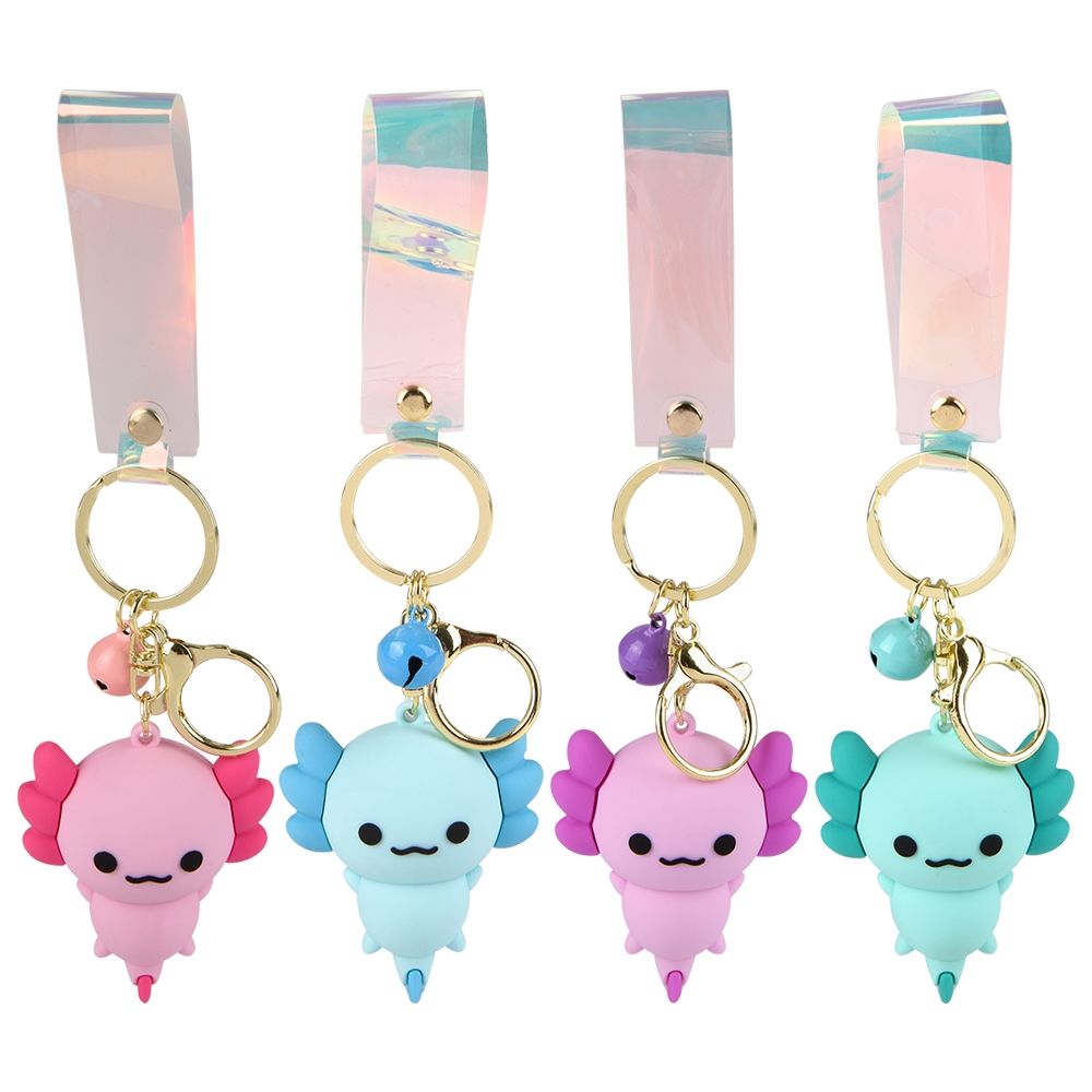 192 Bulk 2.25" Axolotl Charm Wristlet Backpack Keyring 24ct