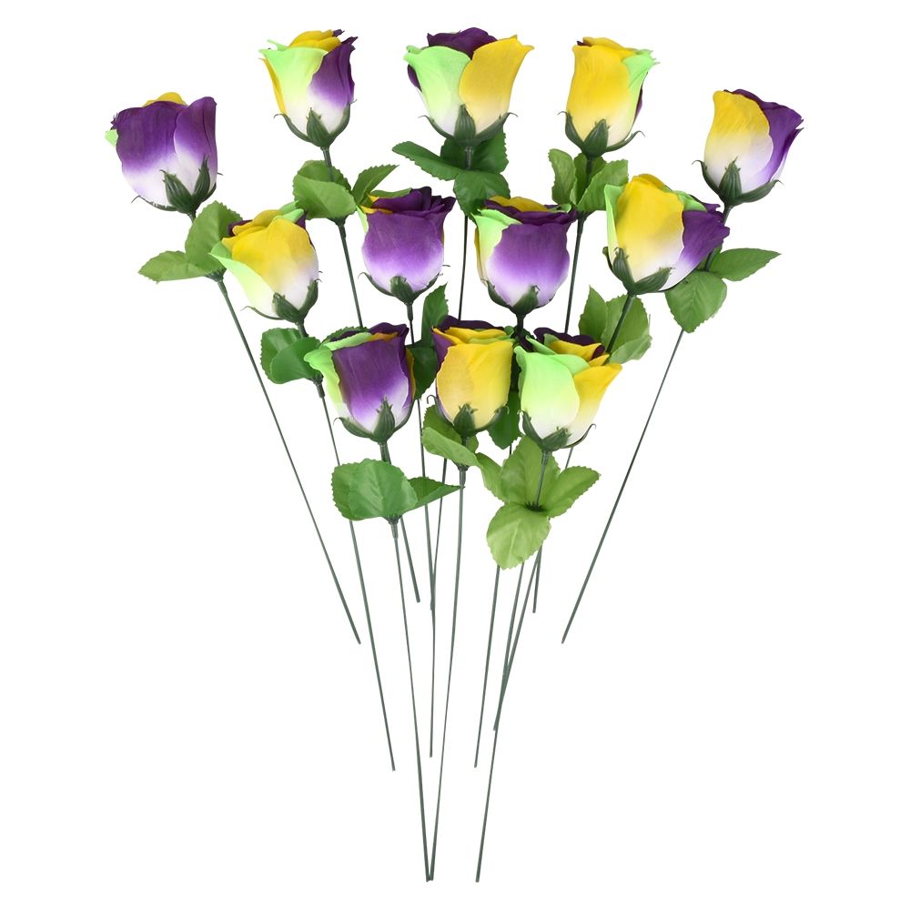 600 Bulk 11" Mardi Gras Faux Rose