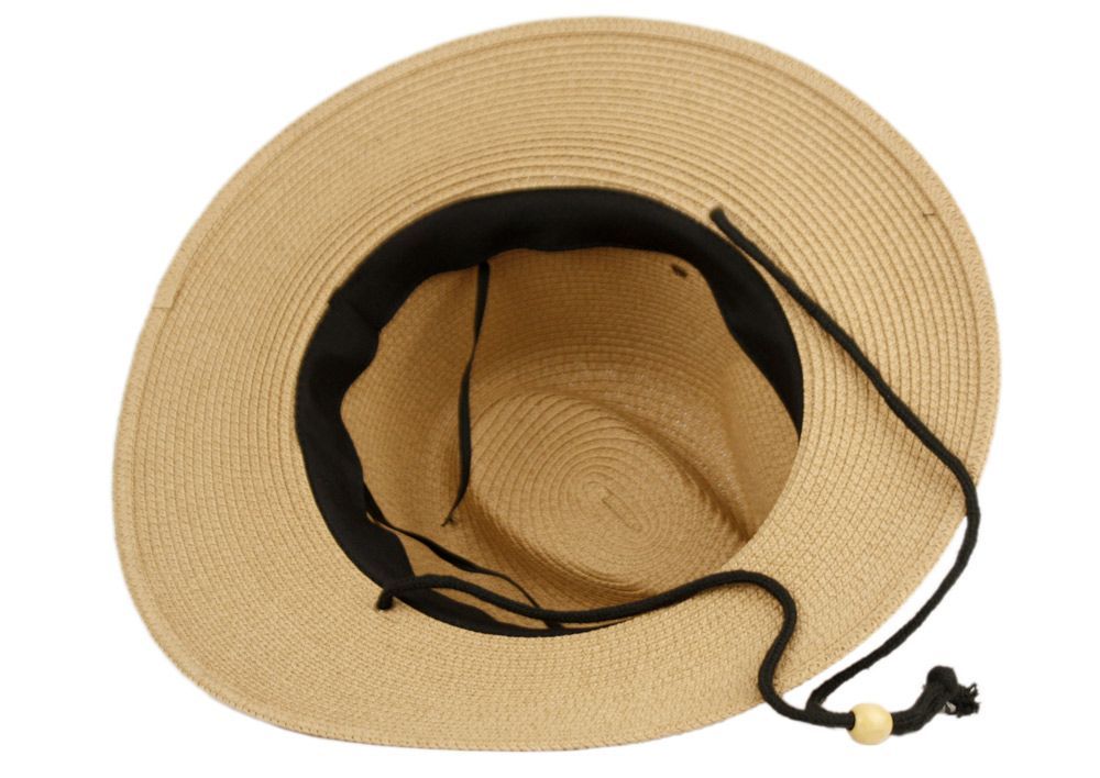 6 Bulk Panama Paper Straw Braid Hats With Chin Cord