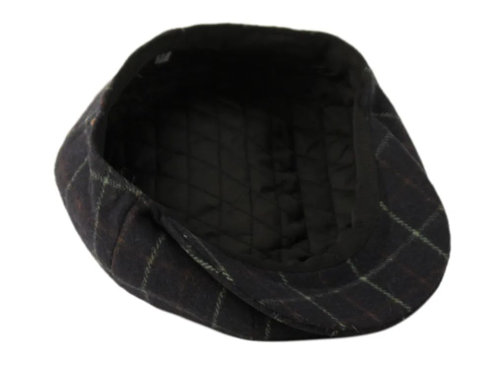6 Bulk Plaid Wool Blend Newsboy Cap Assorted