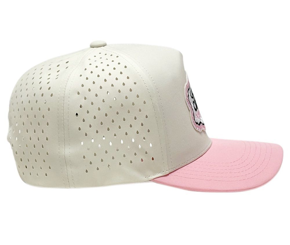3 Bulk 5-Panel Laser Cut Perforated Snapback Caps With Design Patch