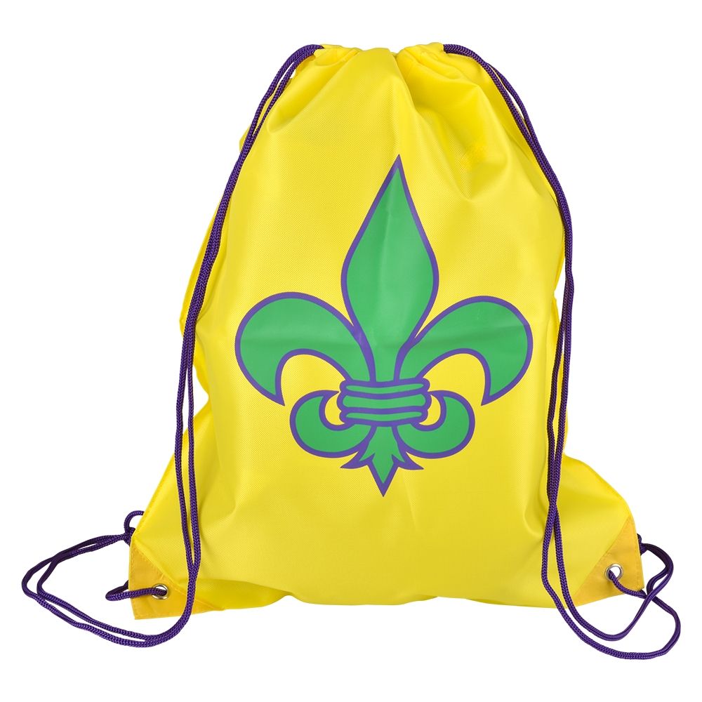 360 Bulk Fleur De Lis Drawstring Backpack 16.5"