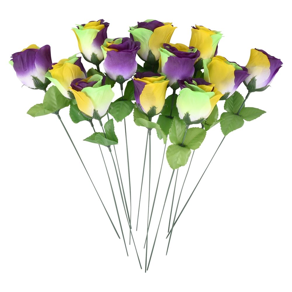 600 Bulk 11" Mardi Gras Faux Rose