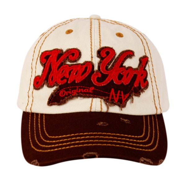 12 Bulk Vintage Washed Cotton Baseball Caps With New York Assorted