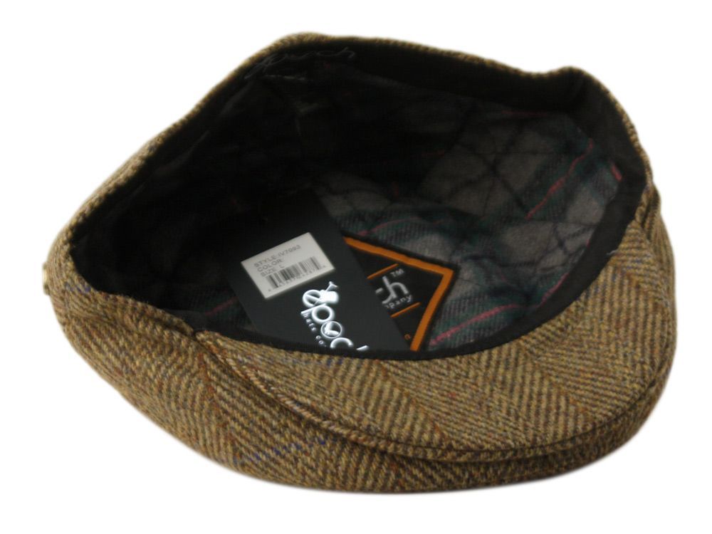 6 Bulk Tweed Herringbone Wool Ivy Caps W/cloth Fabric Lining Assorted