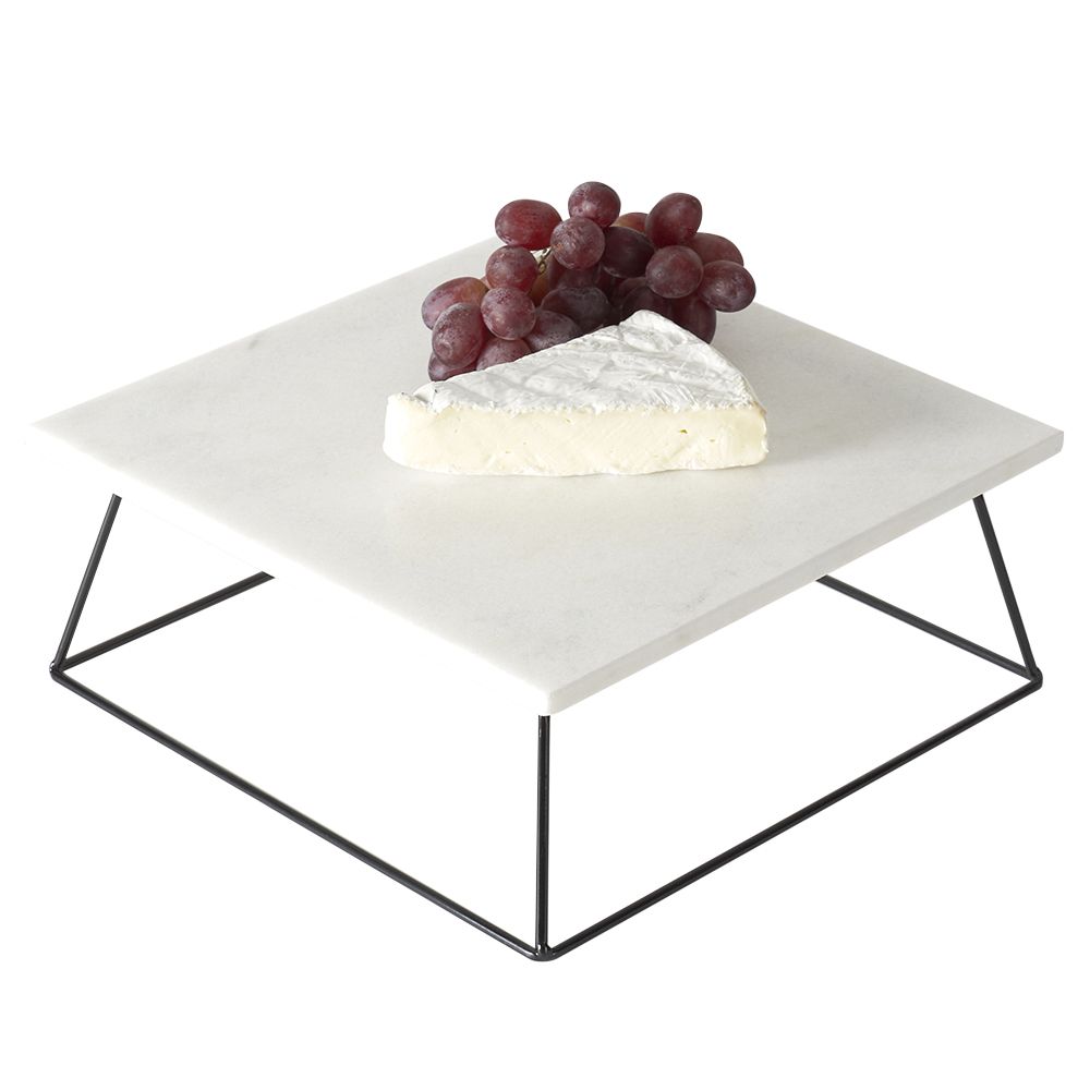 4 Bulk Sophia Grace Square Marble Table Riser, White/black