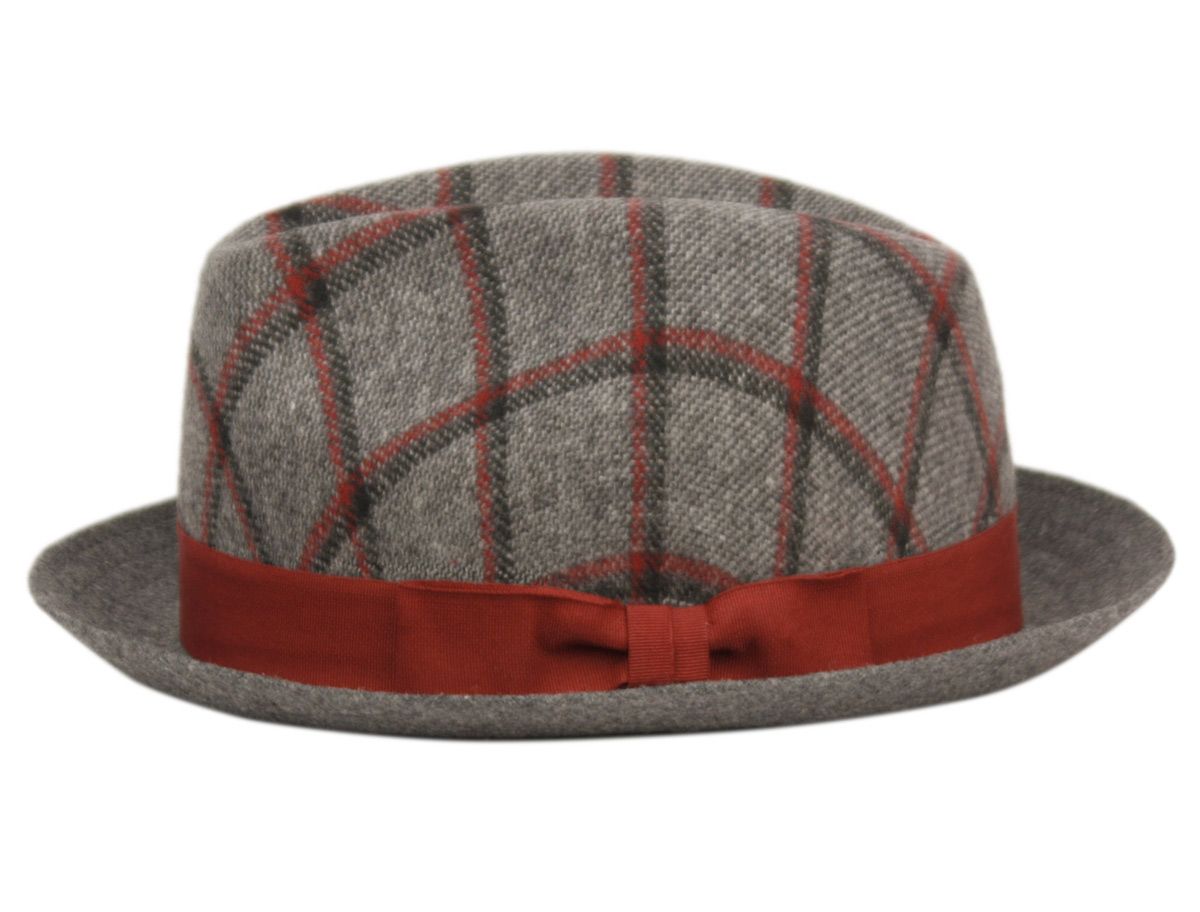 6 Bulk Richman Brothers Plaid Wool Fedora With Band Assorted