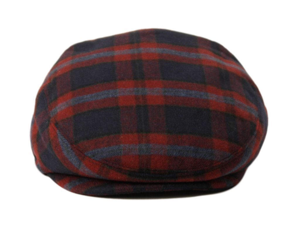 6 Bulk Brushed Wool Check Ivy Caps W/cloth Fabric Lining Assorted