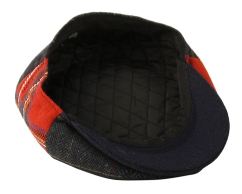 6 Bulk Patch Work Wool Blend Newsboy Cap Assorted