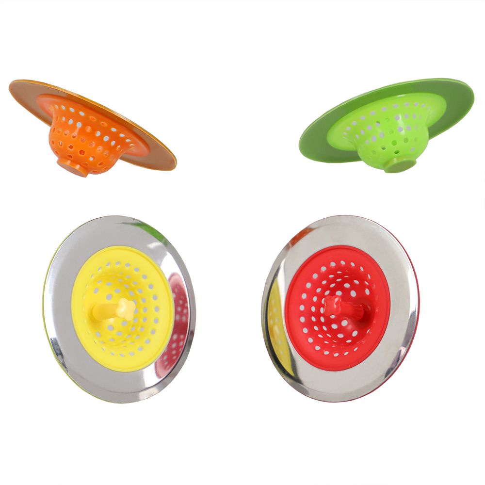 48 Bulk Brights Silicone Sink Strainer With Stainless Steel Rim