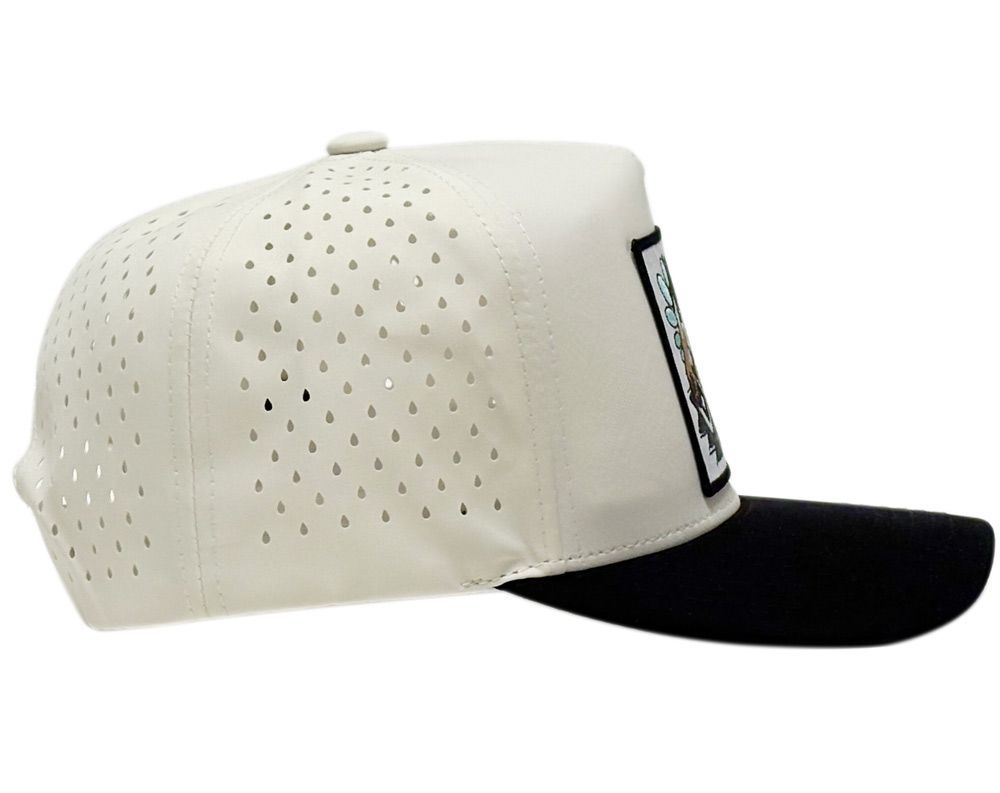 3 Bulk 5-Panel Laser Cut Perforated Snapback Caps With Design Patch