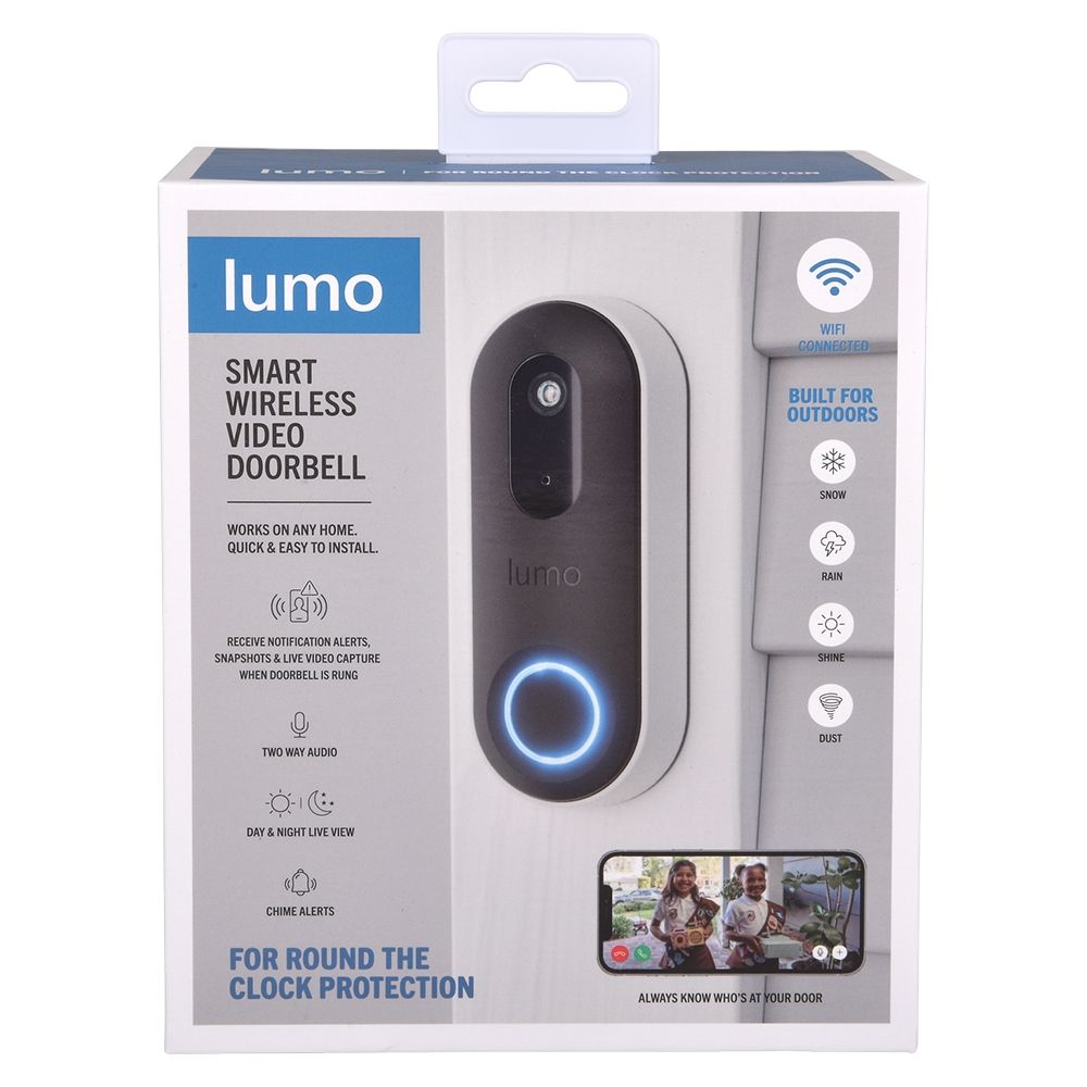 12 Bulk Gentek Lumo Smart Wireless Video Doorbell (black)