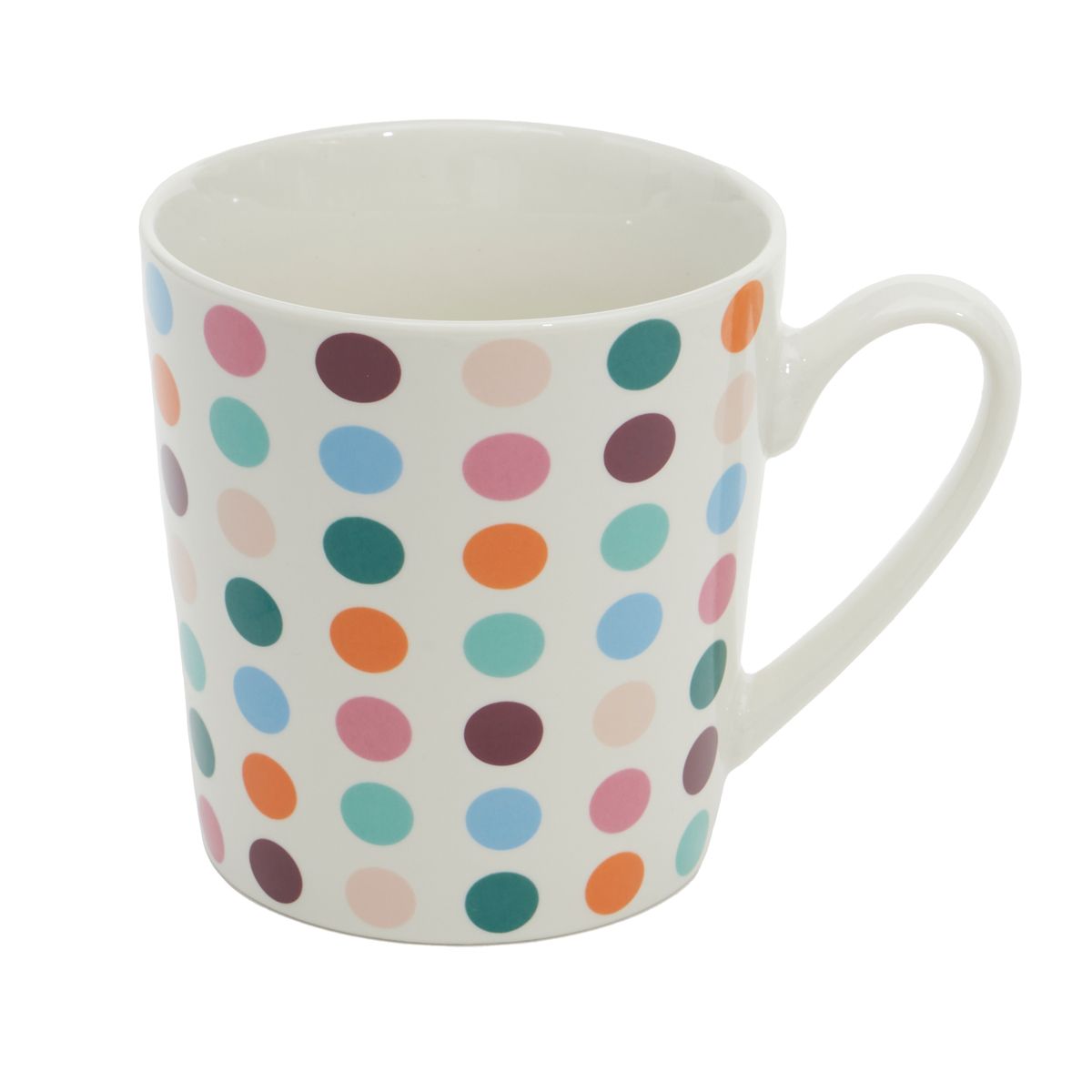 24 Bulk Polka DoT-Printed Ceramic Mug, Assorted Colors
