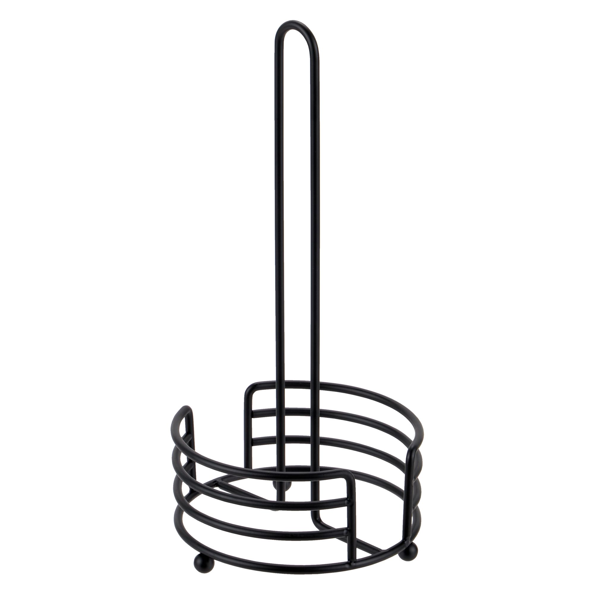 12 Bulk Matte Black Metal Freestanding Paper Towel Holder, Black