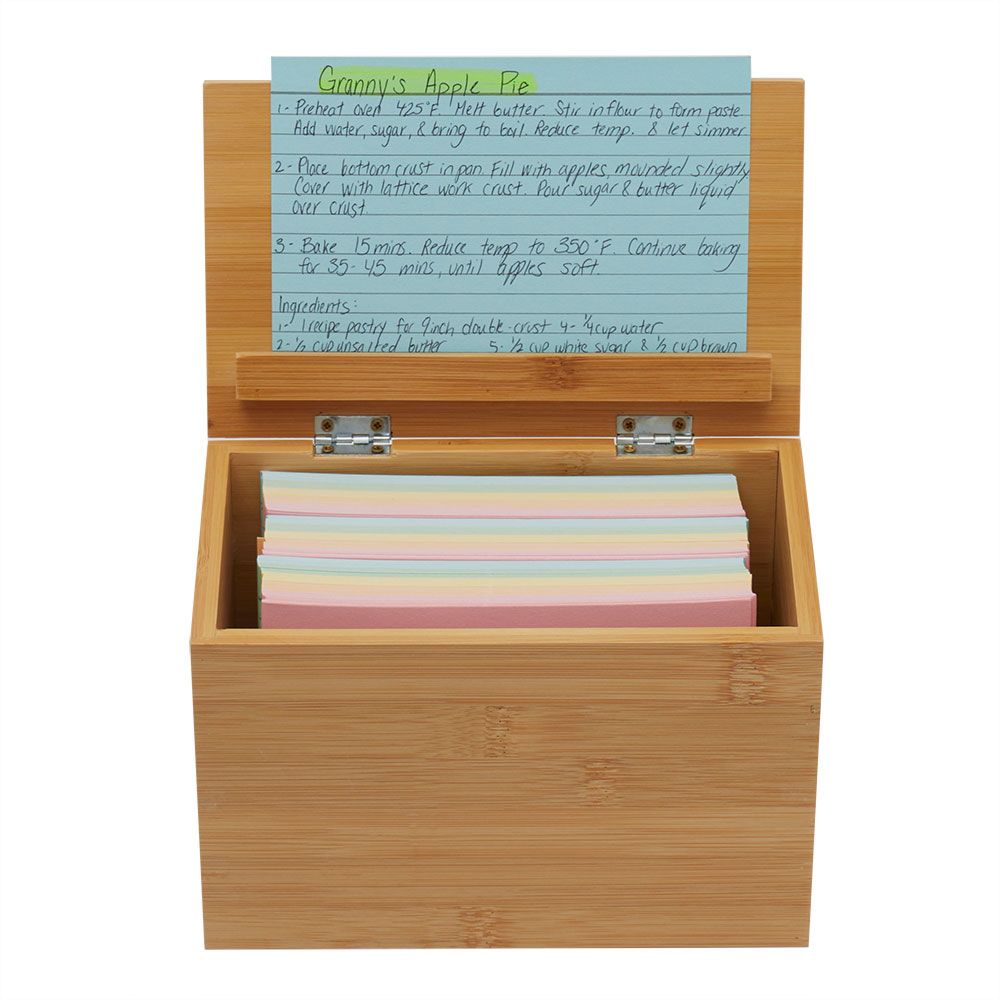 6 Bulk Bamboo Recipe Box