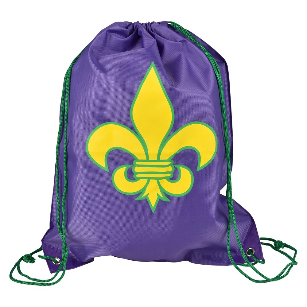 360 Bulk Fleur De Lis Drawstring Backpack 16.5"
