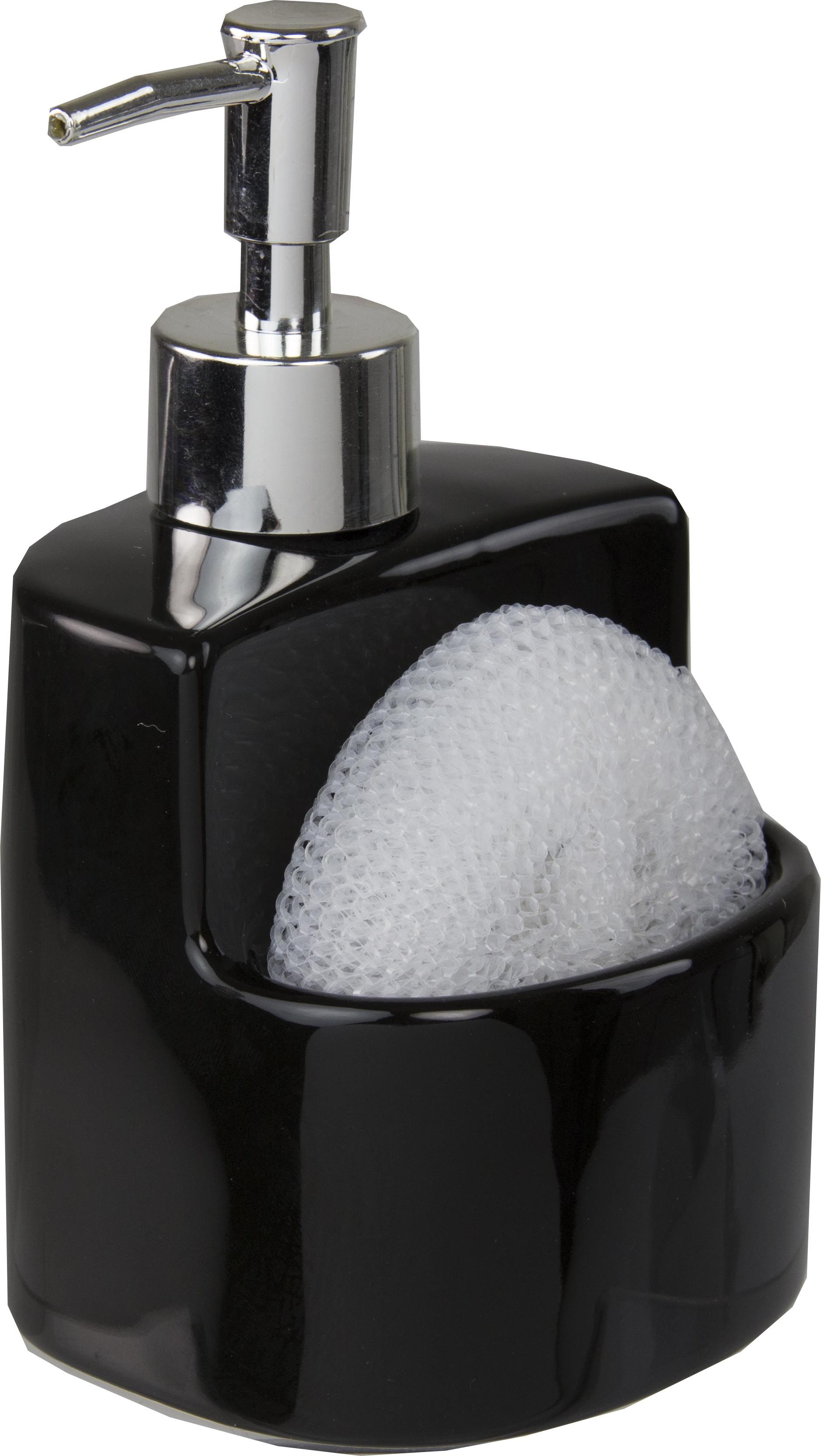 12 Bulk 8 Oz. Square Ceramic Soap Dispenser With Sponge