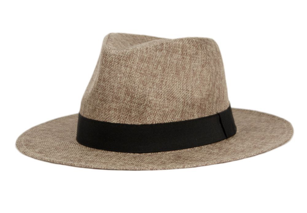 12 Bulk Linen Panama Hats With Grosgrain Band Assorted