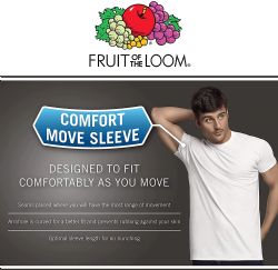 504 Bulk Fruit Of The Loom Men's White Crew Neck Undershirt Assorted Sizes S-xl