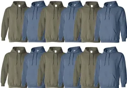 24 Bulk Men's Irregular Cotton Hoodie Sweatshirt In Assorted Colors Small