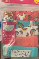 120 Bulk Girls 100% Cotton Assorted Printed Underwear Size 8