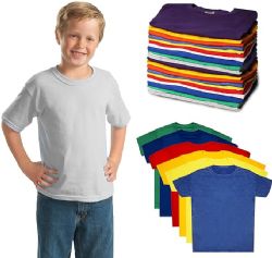 72 Bulk Kids Youth Cotton Assorted Colors T Shirts Assorted Sizes