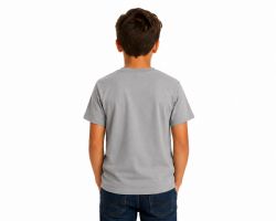 24 Bulk Kids Youth Cotton Gray T Shirts Size Large