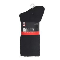 216 Bulk Knocker Men's Half Cushioned Crew Socks Black Size 6-8