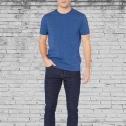 12 Bulk Men's Cotton Short Sleeve T-Shirt Size 6X-Large - Blue