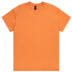24 Bulk Men's Cotton Short Sleeve T-Shirt Size Medium, Orange