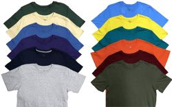 120 Bulk Men's Cotton Short Sleeve T-Shirt Size 7X-Large, Assorted Colors