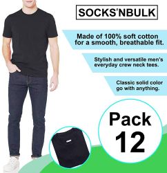 60 Bulk Men's Cotton Short Sleeve T-Shirt Size 5X-Large, Black