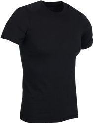 6 Bulk Mens Black Cotton Crew Neck T Shirt Size Large