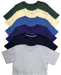 12 Bulk Men's Cotton Short Sleeve T-Shirt Size 4X-Large, Assorted Colors
