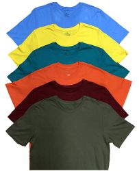 12 Bulk Men's Cotton Short Sleeve T-Shirt Size 4X-Large, Assorted Colors