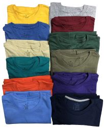 12 Bulk Men's Cotton Short Sleeve T-Shirt Size 4X-Large, Assorted Colors