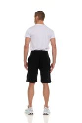 12 Bulk Mens Cotton Fleece 3 Pocket Shorts Black Size Small