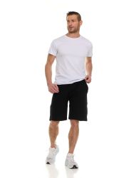 12 Bulk Mens Cotton Fleece 3 Pocket Shorts Black Size Xlarge