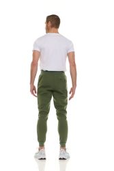 36 Bulk Mens Cotton Fleece Zipper Jogger Army Green Assorted Sizes S-3x