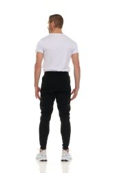 36 Bulk Mens Cotton Fleece Zipper Jogger Black Assorted Sizes S-3x