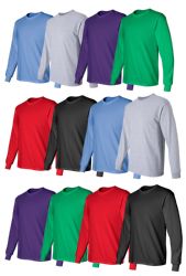 24 Bulk Mens Fleece Cotton Blend 12 Jogger Pants And 12 Long Sleeve T-Shirts In Assorted Colors Size Medium