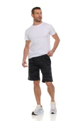 12 Bulk Mens Black Camo Fleece Shorts With Side Pockets Size 2xl