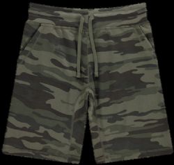 24 Bulk Mens Green Camo Fleece Shorts With Side Pockets Size 3xl