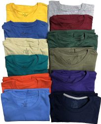 24 Bulk Mens Plus Size Cotton Crew Neck Short Sleeve T Shirt, Assorted Colors, Size 7xlarge