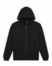 3 Bulk Mens Sponge Fleece Full Zip Hoodie Black Size Large