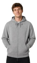 24 Bulk Mens Sponge Fleece Full Zip Hoodie Heather Gray Size Large