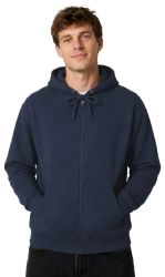24 Bulk Mens Sponge Fleece Full Zip Hoodie Navy Size Large